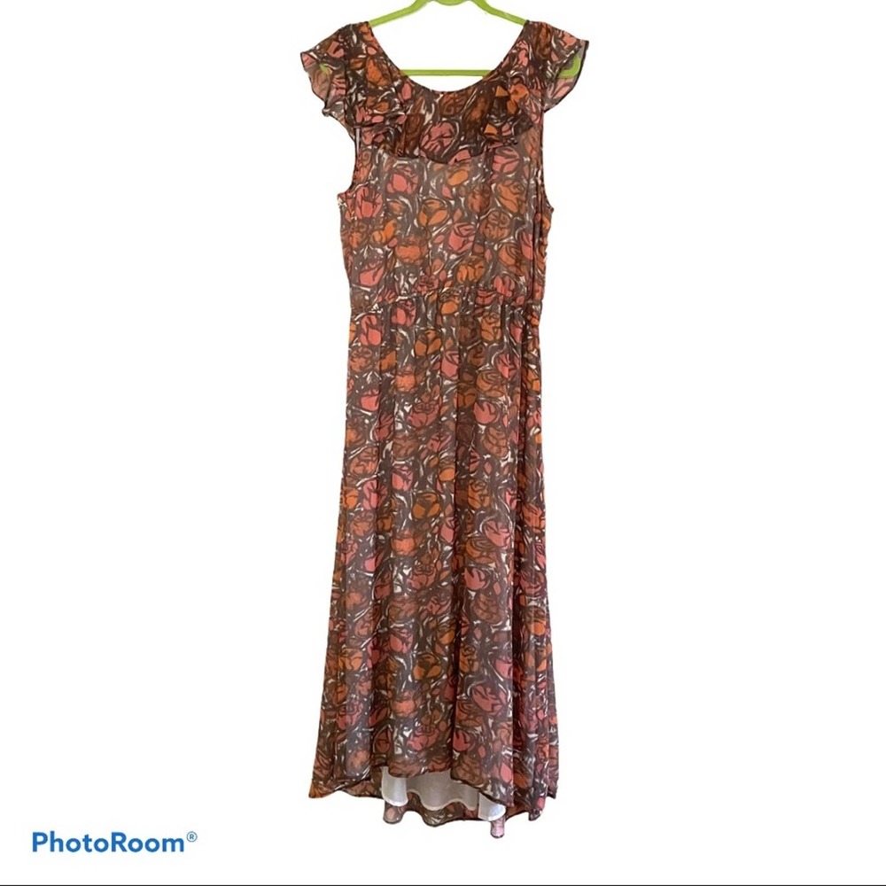 Patterson J Kincaid coral floral dress